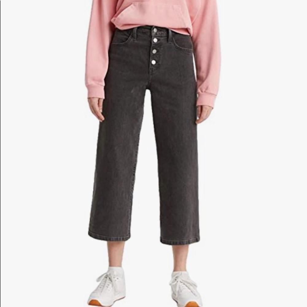 Levi's mile high cropped wide leg jeans